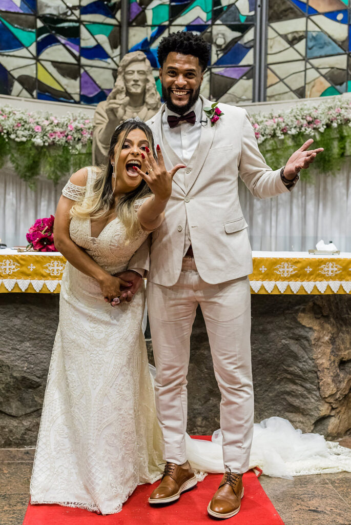 Casamento na Paróquia Nossa Senhora de Fátima, na Praça da Assembléia, em BH